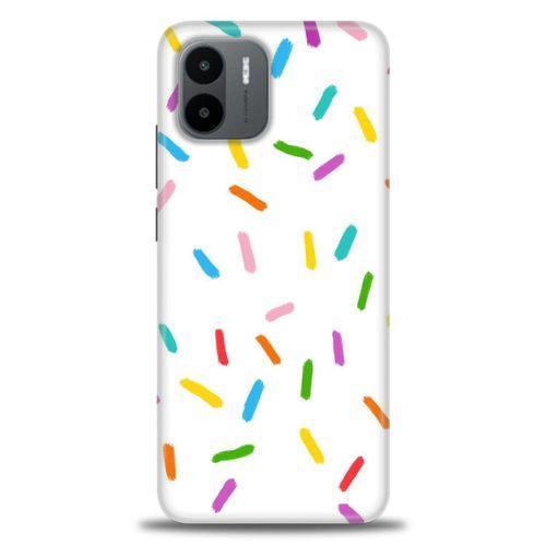 Xiaomi Redmi A1 Kılıf HD Baskılı Kılıf - Renkli Konfeti + Tam Ekran Koruyucu