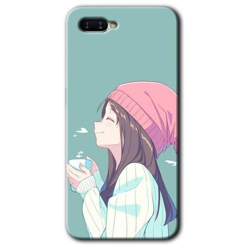 OPPO Oppo Rx 17 Neo Kılıf HD Desen Baskılı Arka Kapak + Temperli Cam - Happy Girl