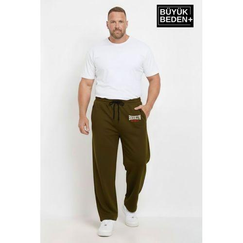 Erkek Büyük Beden BROOKLYN 1970 Baskılı Paça Reçme İnce Eşofman Altı SPR26EA952-3