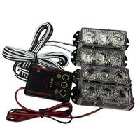 Çakar lamba 3x4 led kırmızı mavi 12-24v / LAPA534-3