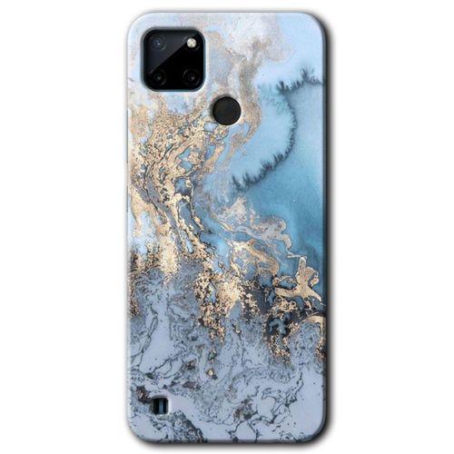 Realme C21 Kılıf HD Desen Baskılı Arka Kapak - Eski Mermer + Kırılmaz Cam