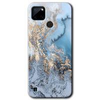 Realme C21 Kılıf HD Desen Baskılı Arka Kapak - Eski Mermer + Kırılmaz Cam