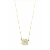 Taşlı Göz Kolye - Altın