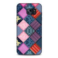 Samsung Galaxy S7 Edge Kılıf Patchwork (39) Liquid Crystal Kılıf Şeker Pembe Bordo