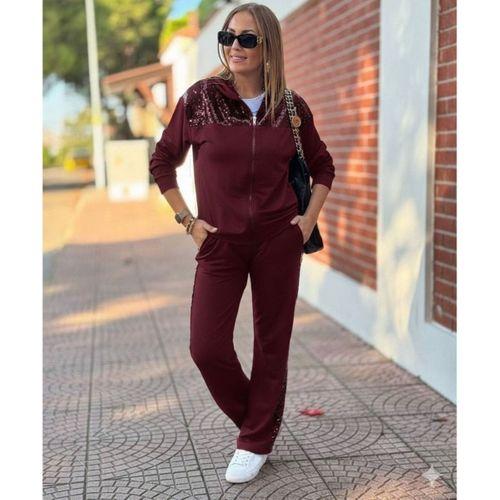 Kadın Uzun Kollu önden Fermuarlı Pul Payetli Alt üst Viskon Iki Iplik Takım