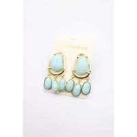 Taşlı Küpe - Turkuaz