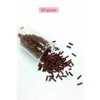 Uzun Boru Kesme Boncuk Çap 2mm Uzunluk 10 mm - 60 Gram - Kırmızı Siyah - BNC291