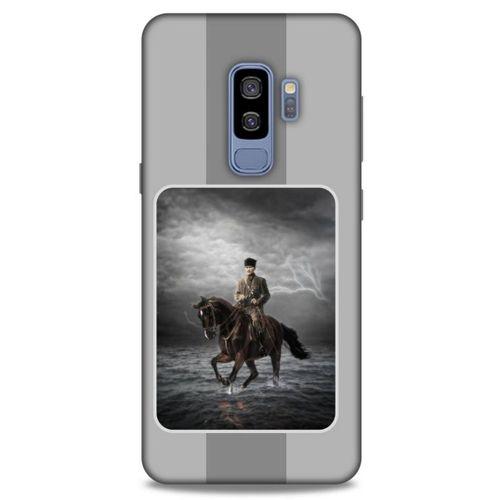 Samsung Galaxy S9 Plus Kılıf Atatürk (39) Liquid Crystal Kılıf Gri Şerit