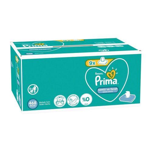 Prima Prima Temiz ve Ferah Islak Havlu Mendil 9'Lu 468 Yaprak