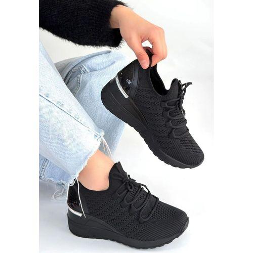 Weor Siyah Triko Bağcıklı Spor Ayakkabı