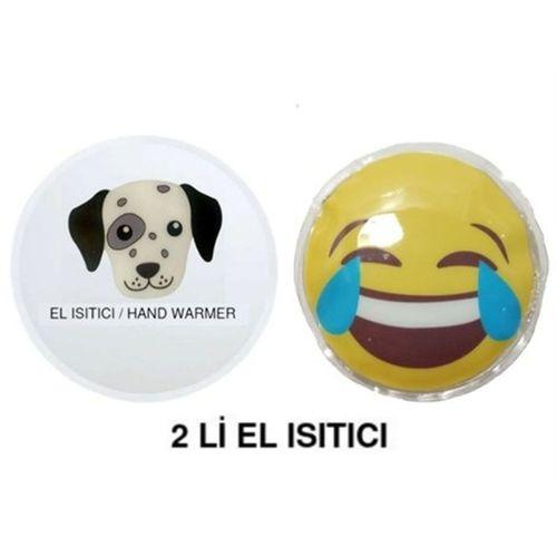 Gülen Emoji,Köpek Cep Sobası,El Isıtıcı,2 Adet Sıcak Su Torbası Pvc  9Cm