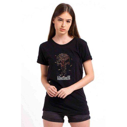 The Punisher Mermi Bullet Kurşun Baskılı Siyah Kadın Tshirt