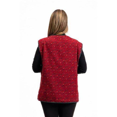 Kolsuz Meryem Çift Taraflı Cepli Pazen Kışlık Yelek Siyah/Bordo Syh/Brd