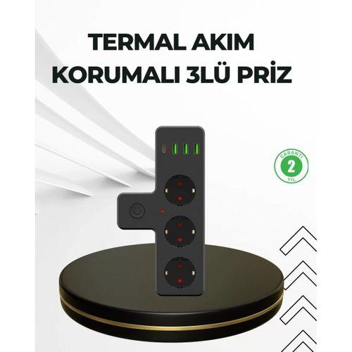 Masa Üstü Çoklu Priz Usb Ve Type-c Çıkışlı Güç Dağıtıcı