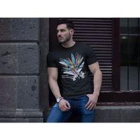 Unisex Bisiklet Yaka Baskılı Oversize T-Shirt - Siyah