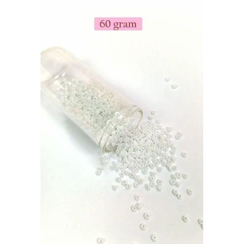 Dökme Cam Kum Boncuk (8/0) 3 mm - 60 Gram - Parlak Beyaz - BNC194
