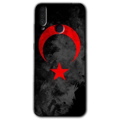 MRCİLETİSİM General Mobile GM 10 Kılıf HD Desen Baskılı Arka Kapak + Temperli Cam - Black Ayyıldız