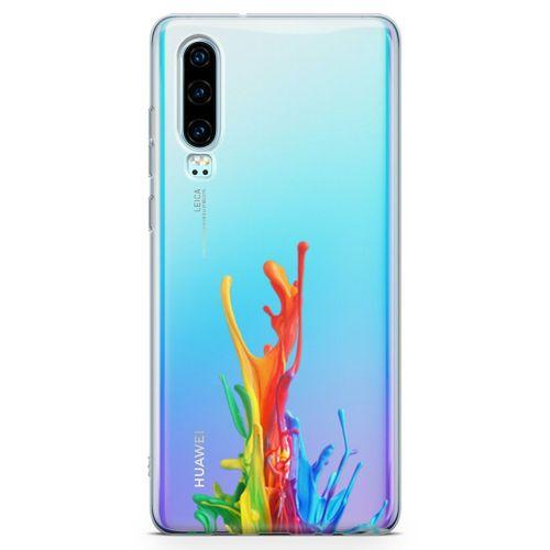 Huawei P30 Kılıf Duvar Boyası Arka Kapak Koruma Desenli Full Koruyucu
