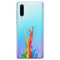 Huawei P30 Kılıf Duvar Boyası Arka Kapak Koruma Desenli Full Koruyucu