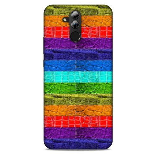 Huawei Mate 20 Lite Kılıf Patchwork (38) Neo Hybrid Kılıf Yeşil Kırmızı Mor