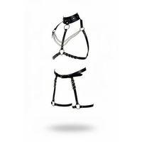 Siyah Harness Takım Zincir Ve Halka Detaylı Boyunluklu - Brf1081