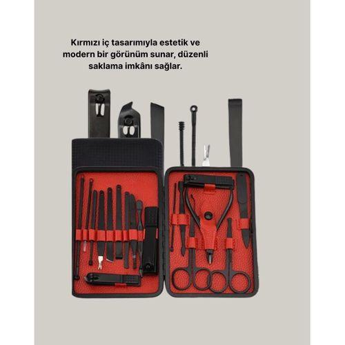 Şık Kutu Tasarımlı 17 Parça Manikür Pedikür Seti Dayanıklı Ve Hijyenik