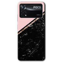 Poco x4 Pro Kılıf HD Desen Baskılı Arka Kapak - Yarım Mermer + Kırılmaz Cam