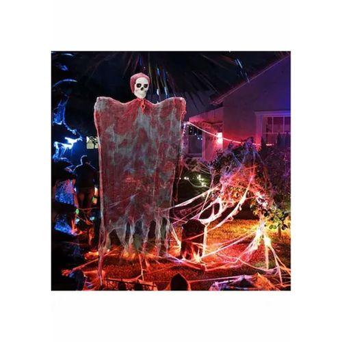 Saçaklı Sesli Işıklı Ürperti Kuru Kafa Korku Hayalet Asılabilir Hallowen Korkutucu İskelet Cadılar Bayramı Kahkaha Atan