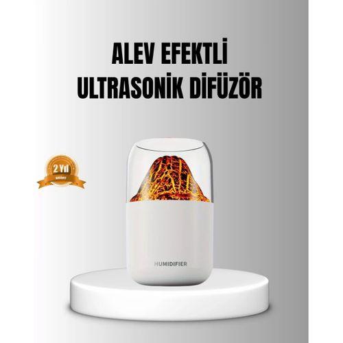 Alev Efektli Ultrasonik Uçucu Yağ Difüzörü 280ml Su Tanklı Ve Sessiz Çalışma Özellikli