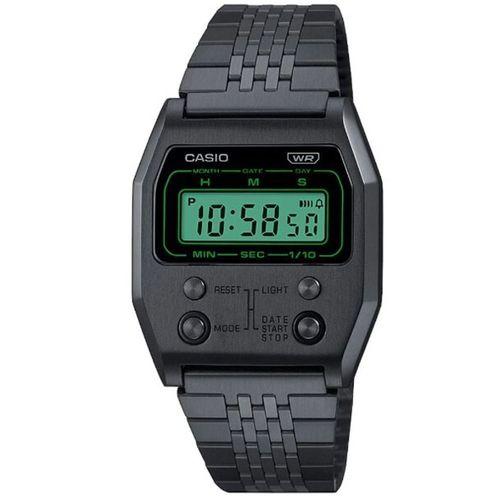 Casio A1100B-1DF Retro Quartz Dijital Siyah Yeşil Kadran 35 mm Erkek Kol Saati