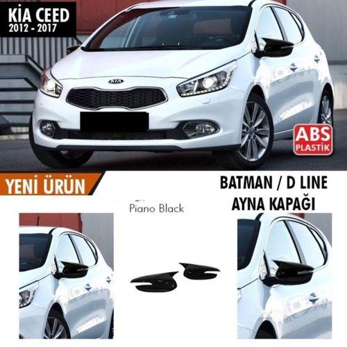 Kia Ceed Uyumlu (2012-2017) Batman Yarasa Ayna Kapağı (Parlak Siyah)