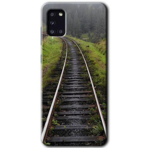 MRCİLETİSİM MRCİLETİSİM Samsung Galaxy A31 Kılıf HD Desen Baskılı Arka Kapak + Temperli Cam - Tren Yolu