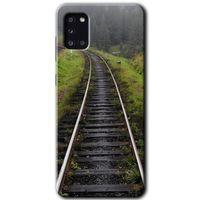 MRCİLETİSİM MRCİLETİSİM Samsung Galaxy A31 Kılıf HD Desen Baskılı Arka Kapak + Temperli Cam - Tren Yolu