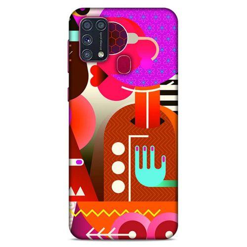 Lopard Samsung Galaxy M31 Uyumlu Kılıf Soyut Sanat (16) Desenli Kalın Kılıf