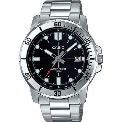 Casio MTP-VD01D-1EVUDF Quartz Çelik Gri Siyah Kadran 45 mm Erkek Kol Saati
