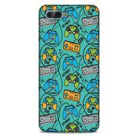 Retro (4) Desen Koruma Kılıfı Renkli Oppo Rx17 Neo Kılıf