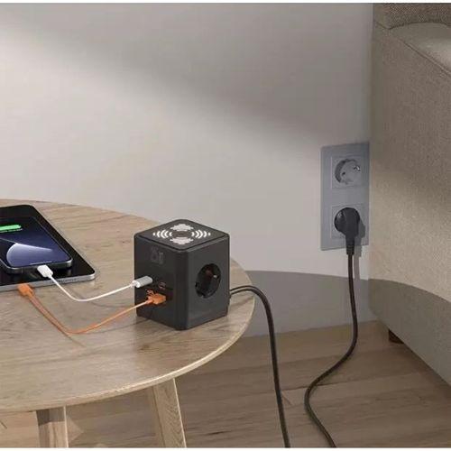 Akım Korumalı 3’lü Priz Gece Lambalı 25w 2xusb 2xtype-c Çıkış Yüksek Gerilim Koruma Priz Çoğaltıcı