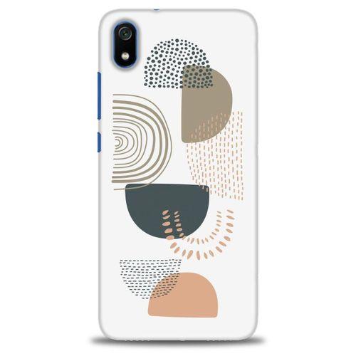 Xiaomi Redmi 7A Kılıf HD Baskılı Kılıf - Turuncu Yarım Daire + Tam Ekran Koruyucu