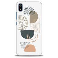 Xiaomi Redmi 7A Kılıf HD Baskılı Kılıf - Turuncu Yarım Daire + Tam Ekran Koruyucu