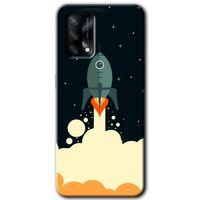 OPPO Oppo A54 Kılıf HD Desen Baskılı Arka Kapak + Temperli Cam - Space Smoke