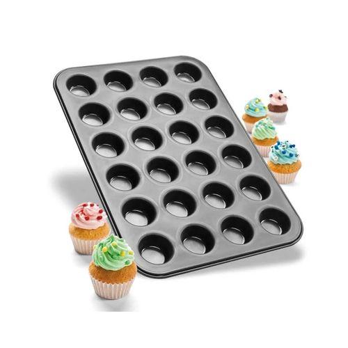 24 Gözlü Metal Muffin Kek Kalıbı Siyah