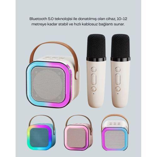 Led Işıklı Taşınabilir Karaoke Hoparlör – Usb & Aux Girişli