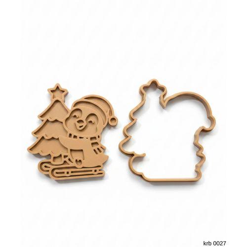 Cam Agacli Noel Pengueni Sekillendirici Kalip Kurabiye Hamur Kesici Seti