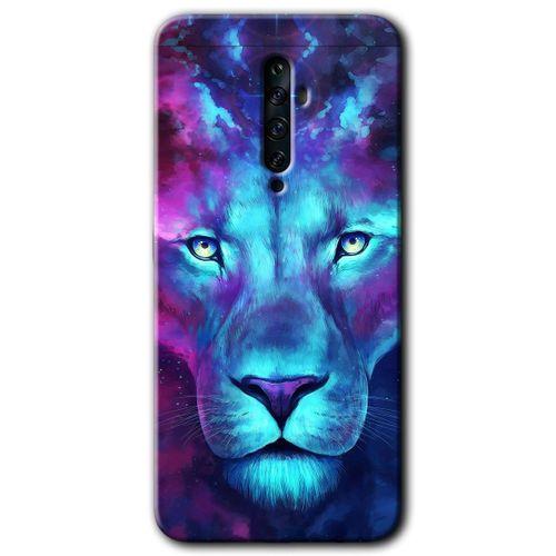 OPPO Oppo Reno 2z Kılıf HD Desen Baskılı Arka Kapak - Neon Lion