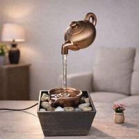 Bronz Demlik Tasarımlı Dekoratif Su Şelalesi