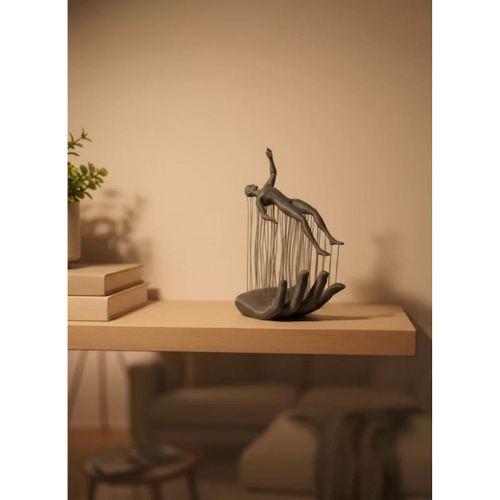 El İnsan Figürü Gri Modern Sanatsal Tasarım Salon Ve Raf Dekorasyonu İçin Özel Biblo