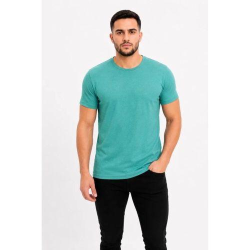 Erkek Basic Tişört Bisiklet Yaka Kısa Kol Günlük Yazlık Slim Fit T-Shirt - Su Yeşili