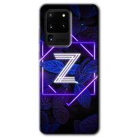 Samsung Galaxy S20 Ultra HD Baskılı Kılıf + 9D Tam Ekran Koruyucu - Dark Neon Yaprak Z Harf