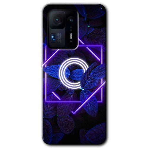 Potkal Hediye Fabrikası Xiaomi Mi Mix 4 Kılıf HD Desen Baskılı Arka Kapak - Dark Neon Yaprak O Harfi