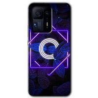 Potkal Hediye Fabrikası Xiaomi Mi Mix 4 Kılıf HD Desen Baskılı Arka Kapak - Dark Neon Yaprak O Harfi